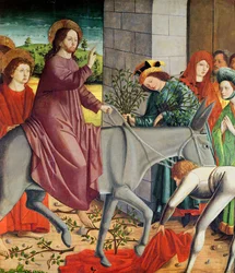 Der Einzug Christi in Jerusalem, vom Altarbild des Heiligen Stephanus, ca. 1470